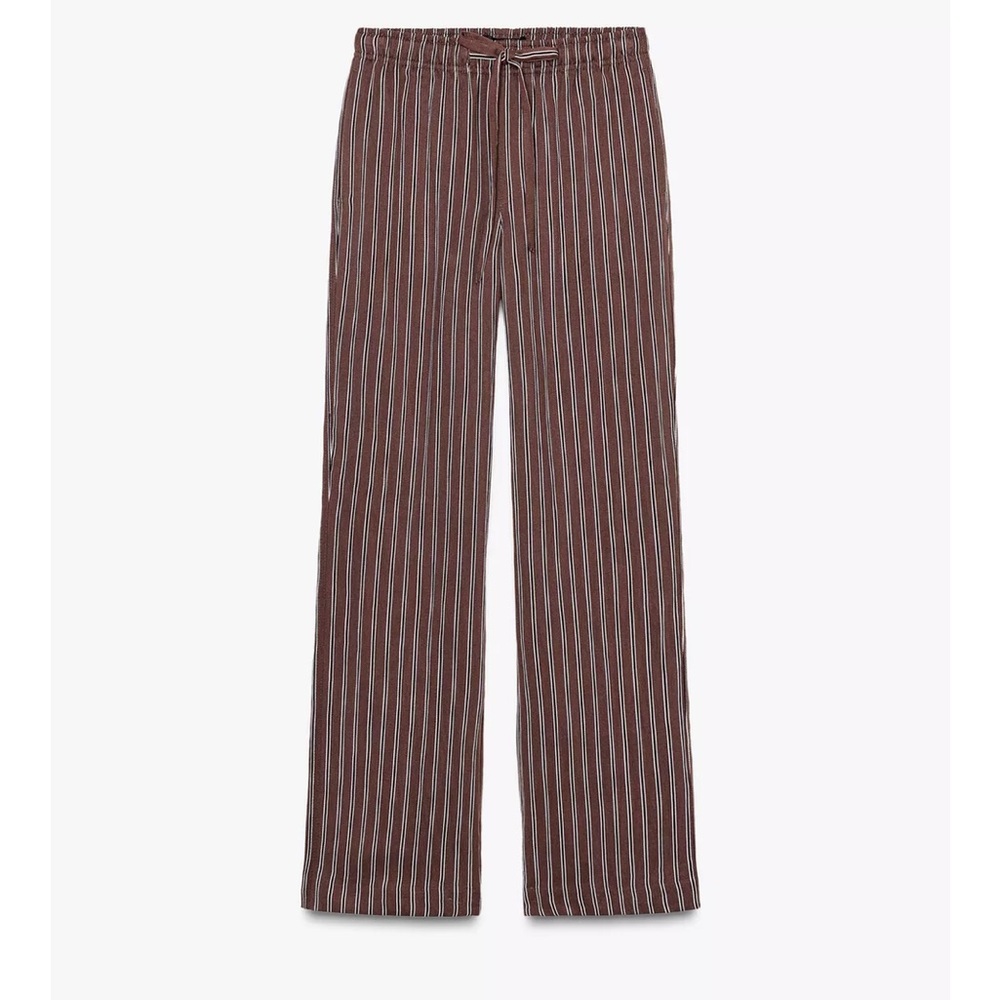 Brown Striped Pants